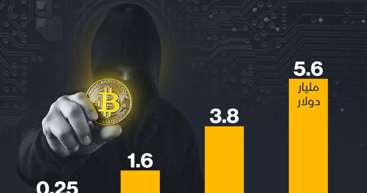 إنفوغراف: خسائر الاحتيال المرتبطة بالعملات المشفرة تبلغ 5.6 مليار دولار