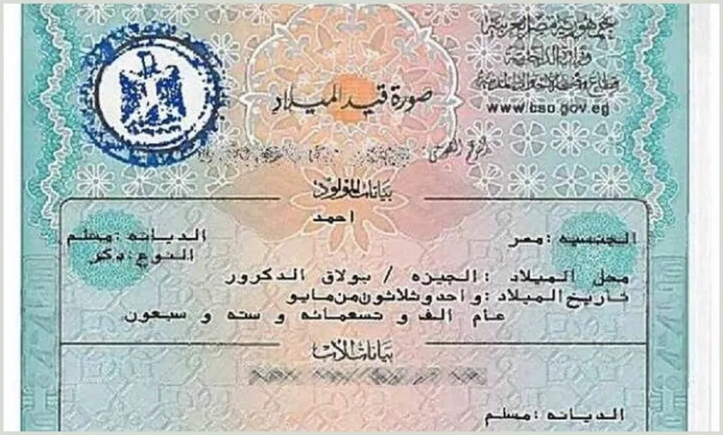 سعر استخراج شهادة ميلاد