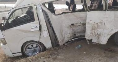 إصابة 10 أشخاص فى حادث انقلاب سيارة ميكروباص بزراعى البحيرة