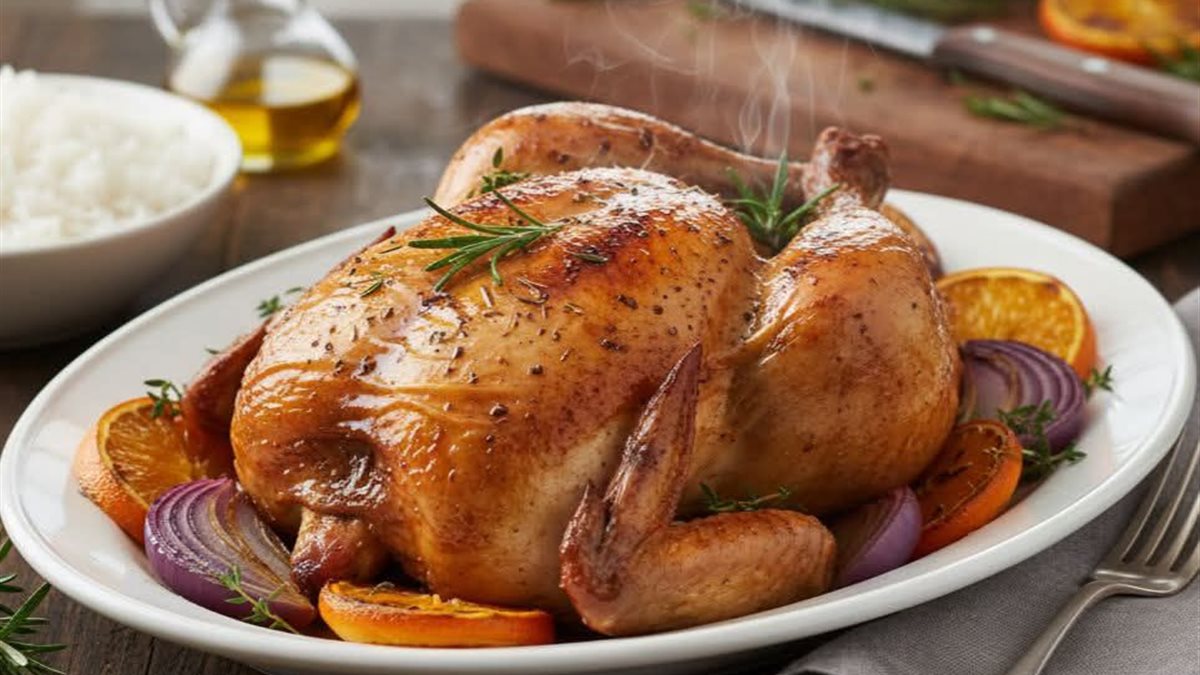 دجاج مشوي بالبرتقال والأعشاب.. نكهة منعشة ومذاق فاخر على الطريقة المنزلية