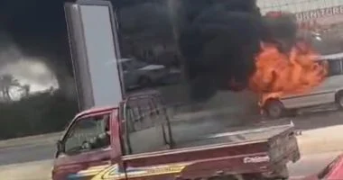 اشتعال النيران فى سيارة داخل جراج بالمنصورة والدفاع المدنى يسيطر على الوضع