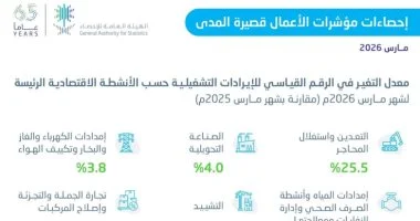 الإحصاء السعودية: ارتفاع الإيرادات التشغيلية للأعمال قصيرة المدى بنسبة 10.2%