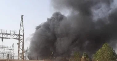 اندلاع حريق بمحطة كهرباء عنيبة فى نصر النوبة بأسوان
