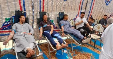 كرم الشراقوة.. حملة التبرع بالدم فى الصنافين تجمع 1066 كيسا خلال إجازة العيد