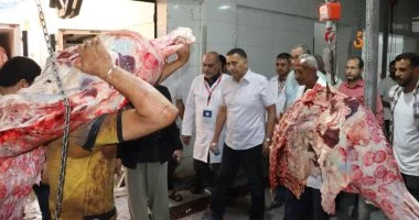 محافظ القليوبية يتفقد مجزر حي غرب شبرا الخيمة استعدادا لاستقبال عيد الأضحى