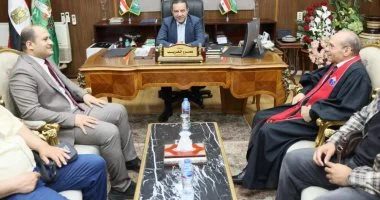 محافظ المنوفية يستقبل وفد الكنيسة الإنجيلية لتقديم التهنئة بعيد الأضحى