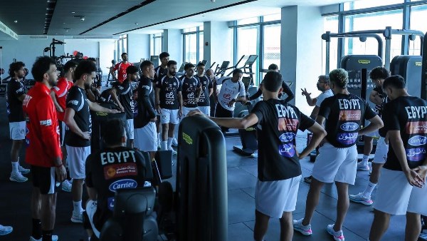 منتخب مصر يخوض تدريبه في الجيم استعدادا للمباراة الودية أمام روسيا
