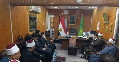وحدة وطنية.. وفد كنسي يقدم التهنئة لمشايخ أوقاف القليوبية بحلول عيد الأضحى