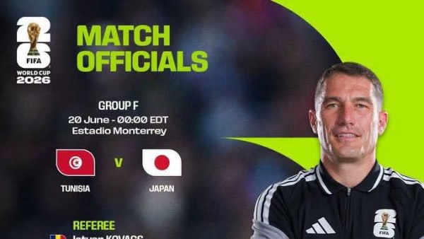 إستفان كوفاكس يدير مواجهة تونس واليابان في كأس العالم 2026