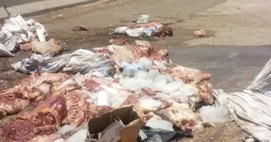 التحفظ على طن لحوم مذبوحة خارج المجازر بعد انقلاب سيارة نقل بسوهاج