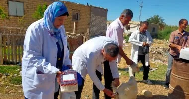 الطب البيطري بالسويس ينفذ قافلة مجانية لـ715 حالة بمنطقة عيون موسى