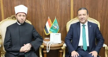 محافظ المنوفية يستقبل وزير الأوقاف على هامش افتتاح المسجد القبلى بمنشأة سلطان