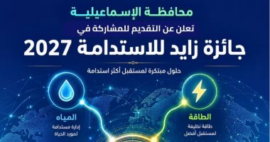 محافظة الإسماعيلية تدعو للمشاركة في جائزة زايد للاستدامة 2027