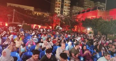 مقاعد كاملة العدد بنادى جمهورية شبين الكوم لمتابعة مباراة مصر وبلجيكا.. مباشر