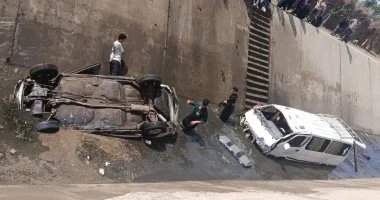 ننشر أسماء المصابين الـ5 بحادث سقوط سيارتين في ترعة بشبين القناطر